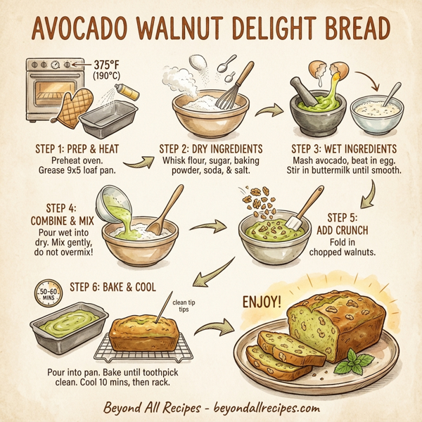 Avocado Walnut Delight Bread instructions