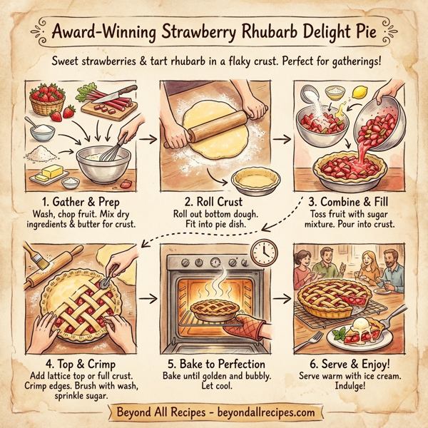 Award-Winning Strawberry Rhubarb Delight Pie instructions