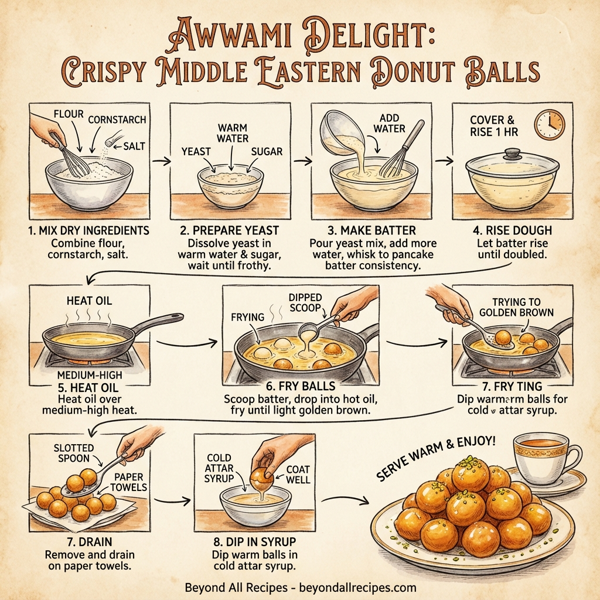 Awwami Delight: Crispy Middle Eastern Donut Balls instructions