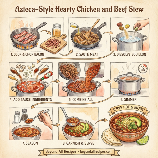 Azteca-Style Hearty Chicken and Beef Stew instructions