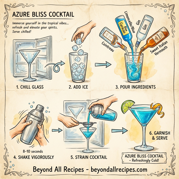 Azure Bliss Cocktail instructions
