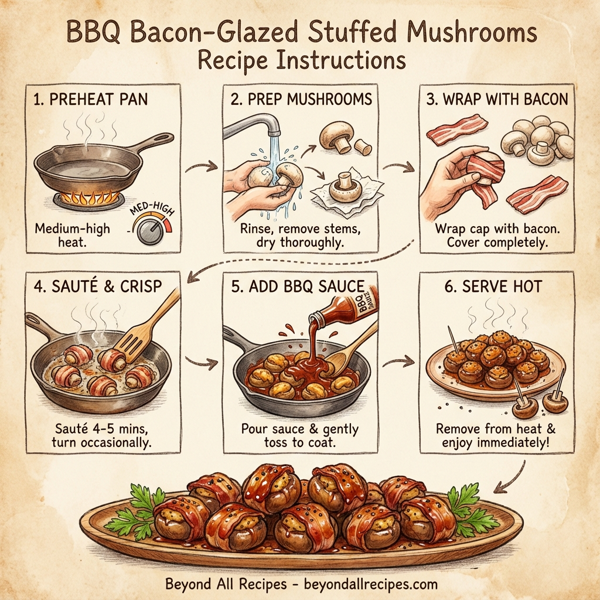 BBQ Bacon-Glazed Stuffed Mushrooms instructions