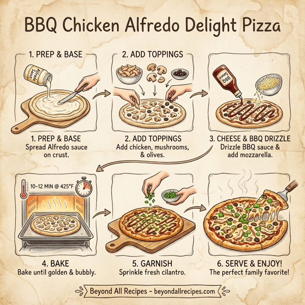 BBQ Chicken Alfredo Delight Pizza instructions