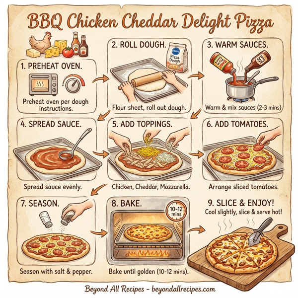 BBQ Chicken Cheddar Delight Pizza instructions