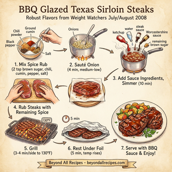 BBQ Glazed Texas Sirloin Steaks instructions