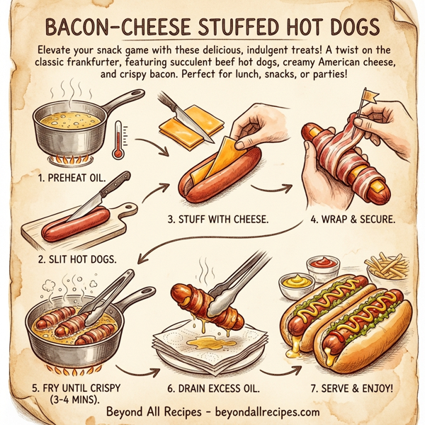 Bacon-Cheese Stuffed Hot Dogs instructions