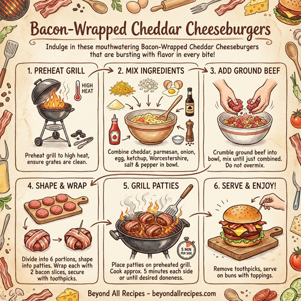 Bacon-Wrapped Cheddar Cheeseburgers instructions