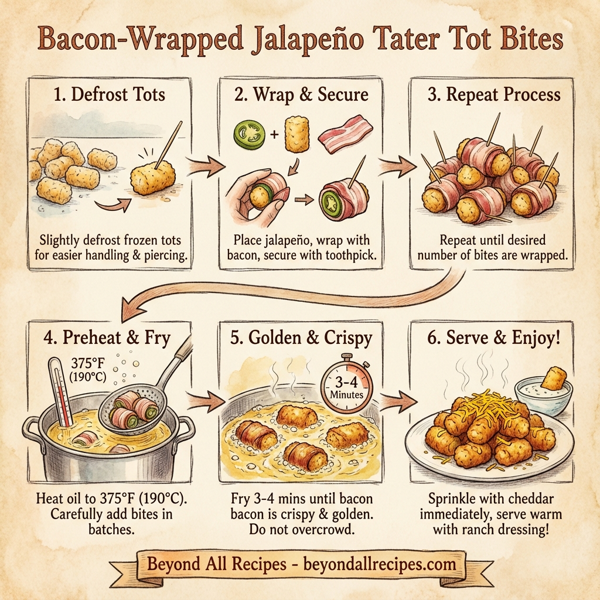 Bacon-Wrapped Jalapeño Tater Tot Bites instructions