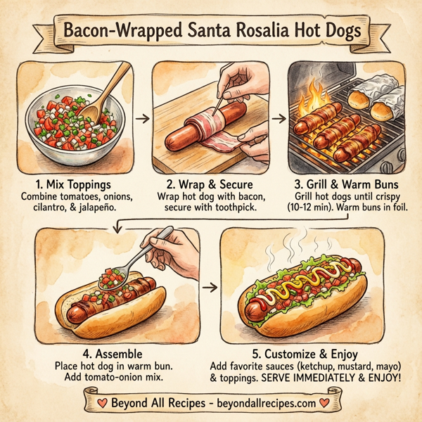 Bacon-Wrapped Santa Rosalia Hot Dogs instructions