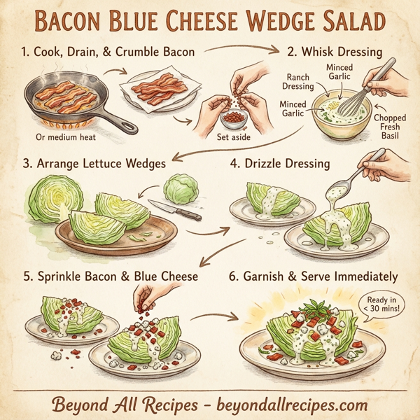 Bacon Blue Cheese Wedge Salad instructions
