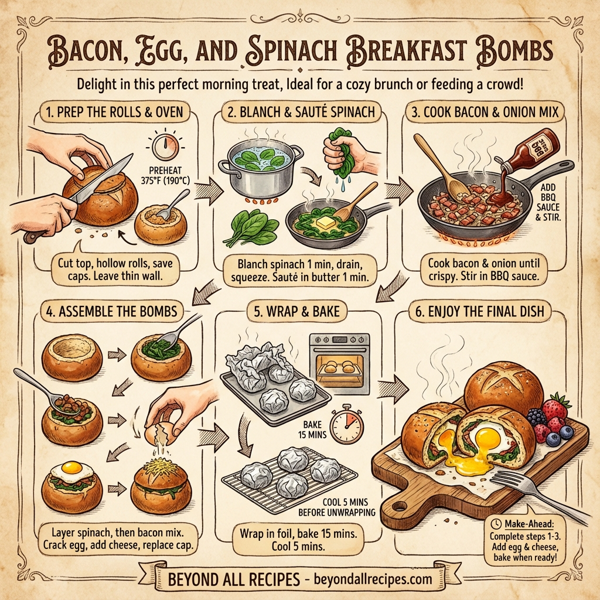 Bacon, Egg, and Spinach Breakfast Bombs instructions