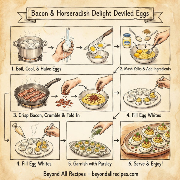 Bacon & Horseradish Delight Deviled Eggs instructions