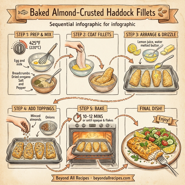 Baked Almond-Crusted Haddock Fillets instructions