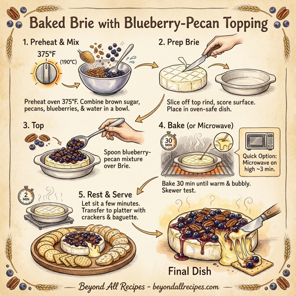 Baked Brie with Blueberry-Pecan Topping instructions