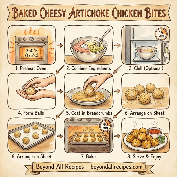 Baked Cheesy Artichoke Chicken Bites instructions