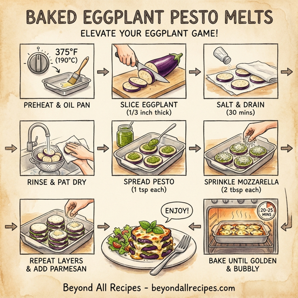 Baked Eggplant Pesto Melts instructions