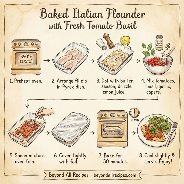 Baked Italian Flounder with Fresh Tomato Basil instructions