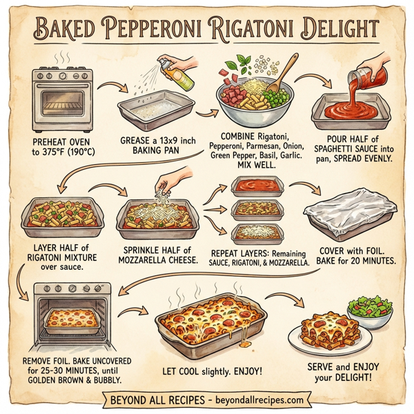 Baked Pepperoni Rigatoni Delight instructions