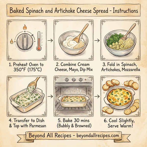 Baked Spinach and Artichoke Cheese Spread instructions