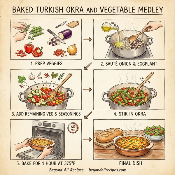 Baked Turkish Okra and Vegetable Medley instructions