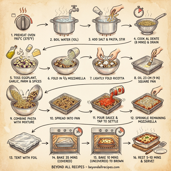 Baked Ziti with Eggplant Delight instructions