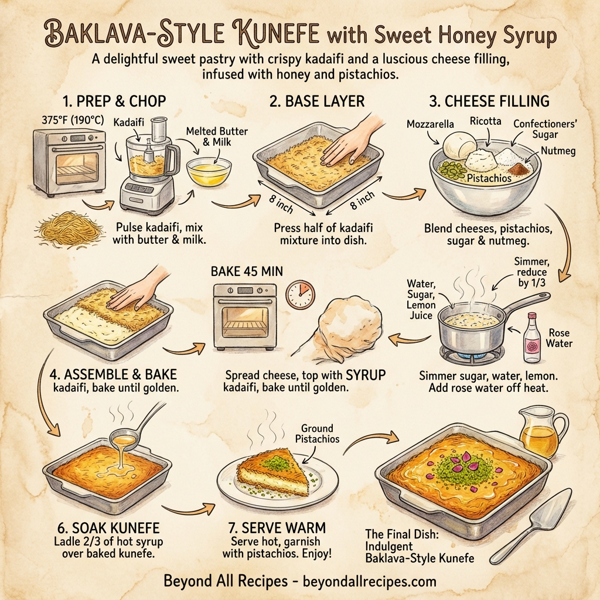 Baklava-Style Kunefe with Sweet Honey Syrup instructions