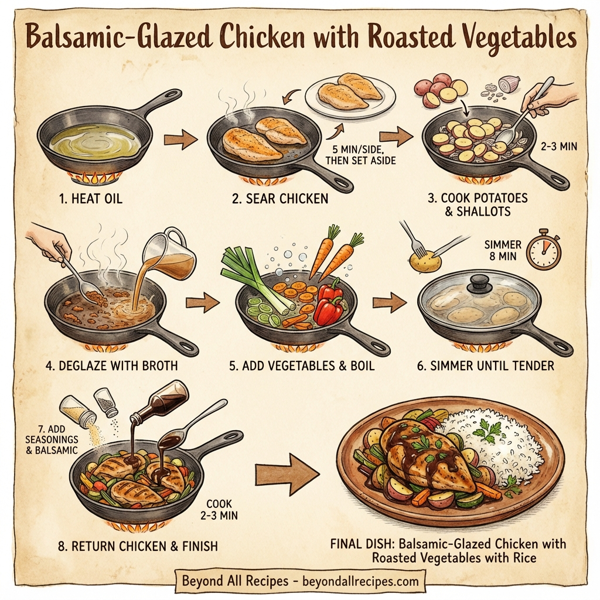 Balsamic-Glazed Chicken with Roasted Vegetables instructions