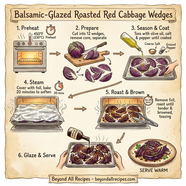 Balsamic-Glazed Roasted Red Cabbage Wedges instructions