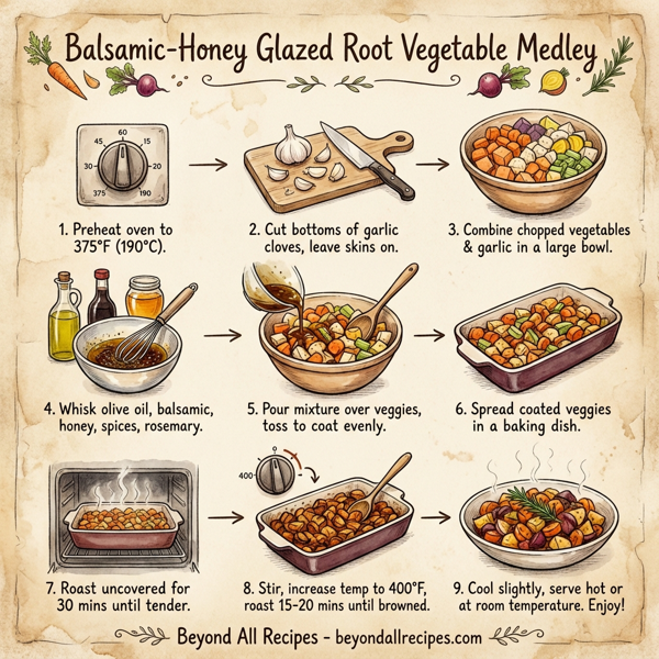 Balsamic-Honey Glazed Root Vegetable Medley instructions