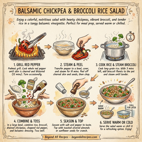 Balsamic Chickpea & Broccoli Rice Salad instructions