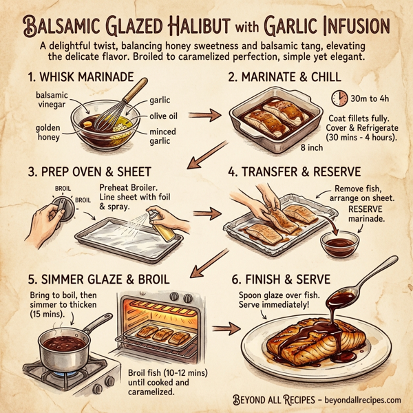 Balsamic Glazed Halibut with Garlic Infusion instructions