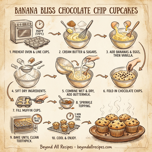 Banana Bliss Chocolate Chip Cupcakes instructions