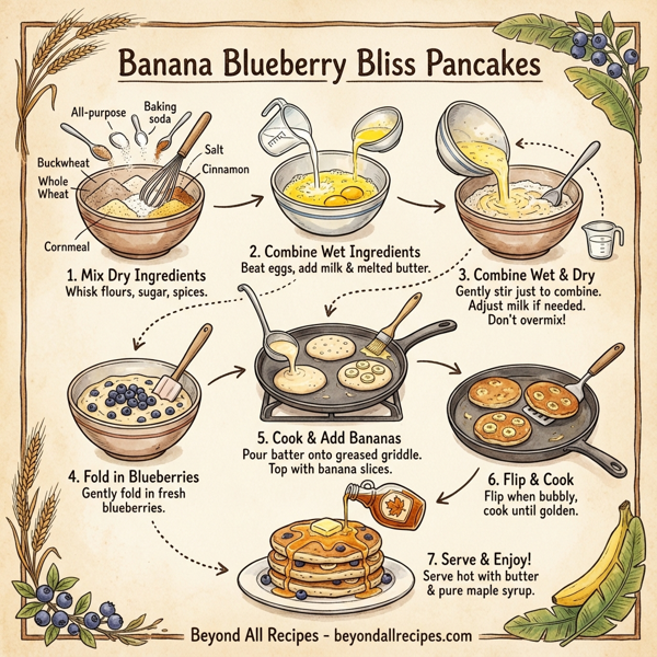 Banana Blueberry Bliss Pancakes instructions
