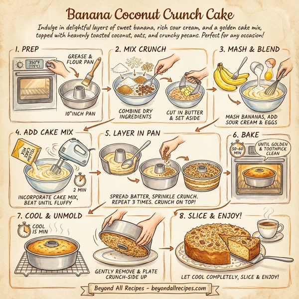 Banana Coconut Crunch Cake instructions