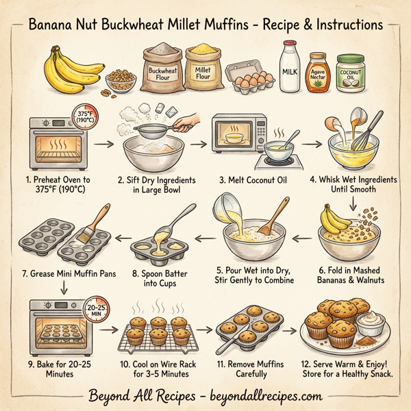Banana Nut Buckwheat Millet Muffins instructions