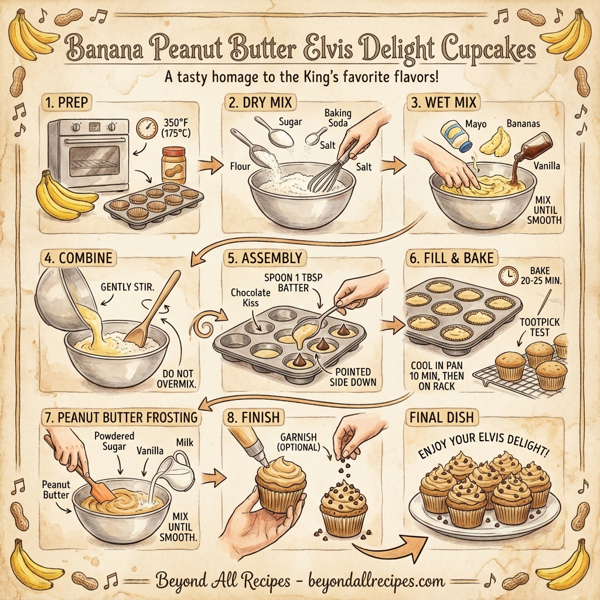 Banana Peanut Butter Elvis Delight Cupcakes instructions