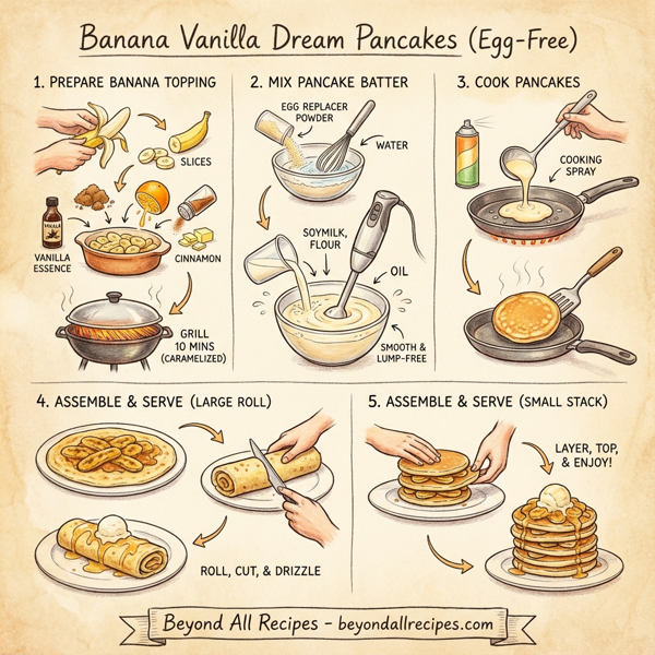 Banana Vanilla Dream Pancakes (Egg-Free) instructions