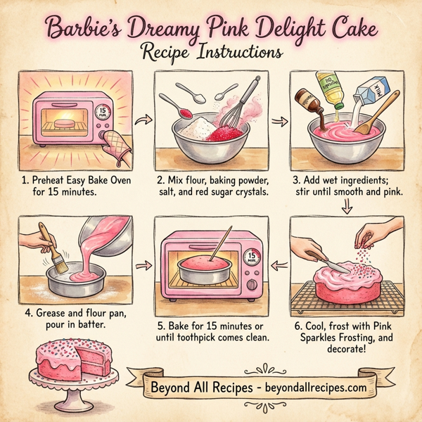 Barbie's Dreamy Pink Delight Cake instructions