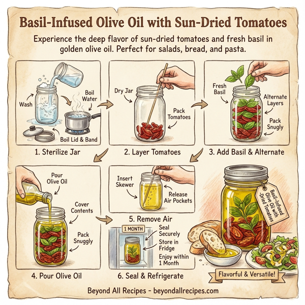 Basil-Infused Olive Oil with Sun-Dried Tomatoes instructions