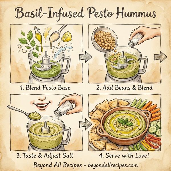 Basil-Infused Pesto Hummus instructions