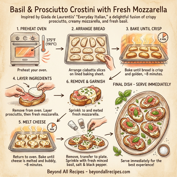 Basil & Prosciutto Crostini with Fresh Mozzarella instructions