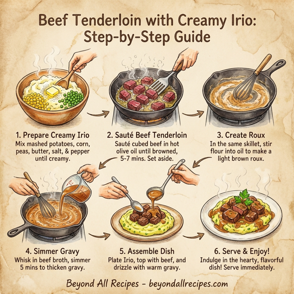 Beef Tenderloin with Creamy Irio instructions