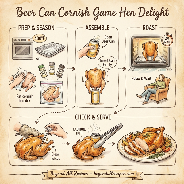 Beer Can Cornish Game Hen Delight instructions