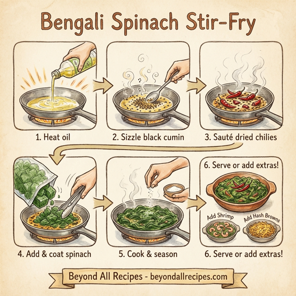 Bengali Spinach Stir-Fry instructions