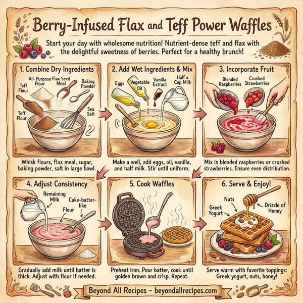 Berry-Infused Flax and Teff Power Waffles instructions
