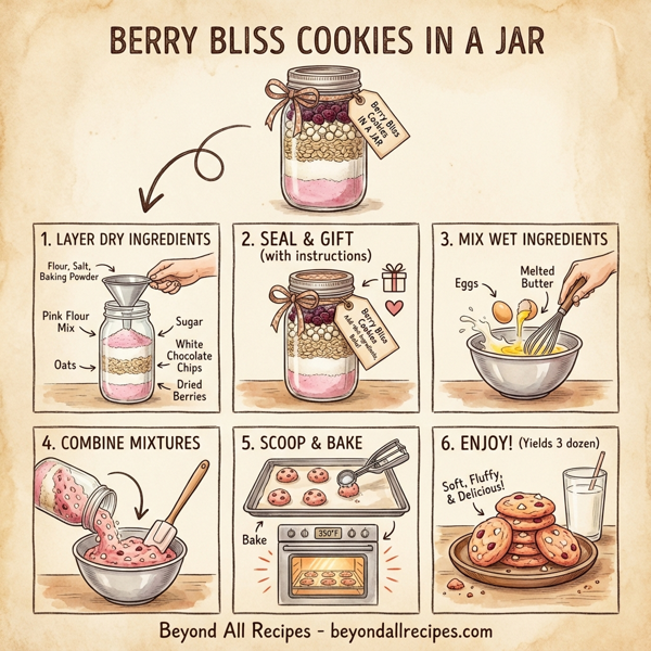 Berry Bliss Cookies in a Jar instructions