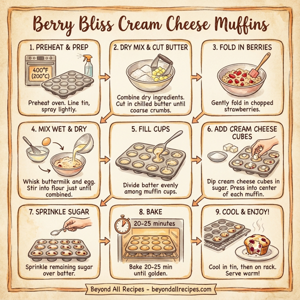 Berry Bliss Cream Cheese Muffins instructions