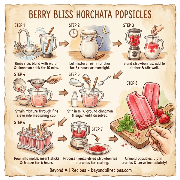 Berry Bliss Horchata Popsicles instructions
