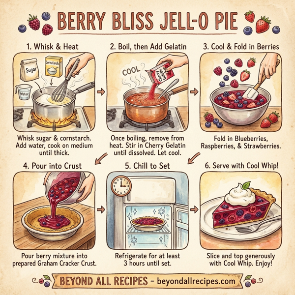 Berry Bliss Jell-O Pie instructions