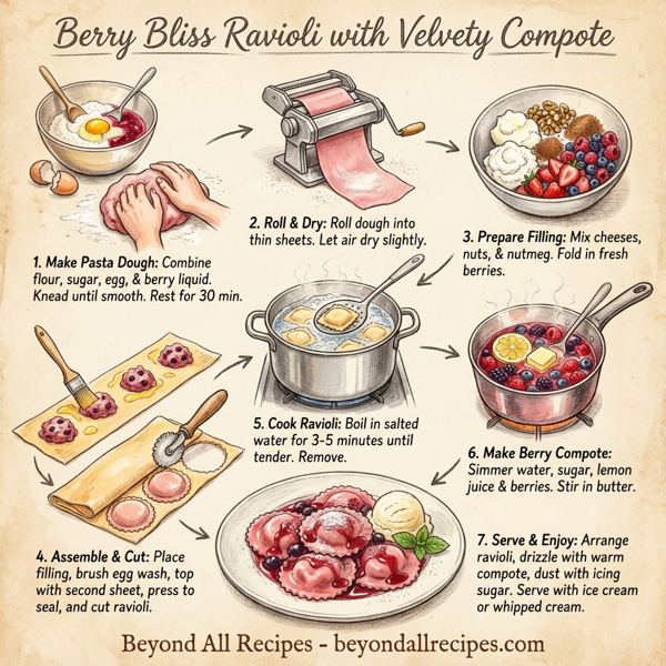 Berry Bliss Ravioli with Velvety Compote instructions